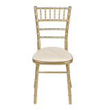 Bamboo Chair in Gold with Ecru Seat Pad