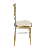 Bamboo Chair in Gold with Ecru Seat Pad