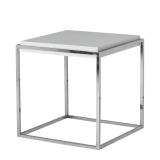 Chrome Square Coffee Table in White