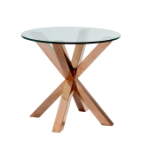 Cognac Occasional Table with Crystal Top