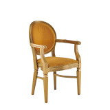 Chandelle Armchair in Gold with Amber Velvet Seat Pad