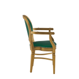 Chandelle Armchair in Gold with Emerald Green Seat Pad