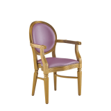 Chandelle Armchair in Gold with Icy Pink Seat Pad