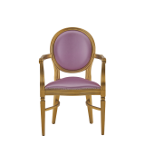 Chandelle Armchair in Gold with Icy Pink Seat Pad