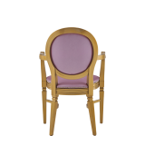 Chandelle Armchair in Gold with Icy Pink Seat Pad