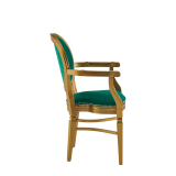 Chandelle Armchair in Gold with Jade Velvet Seat Pad