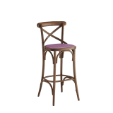 Coco Bar Stool in Natural with Icy Pink Seat Pad