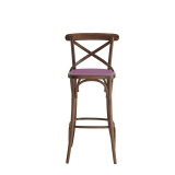 Coco Bar Stool in Natural with Icy Pink Seat Pad