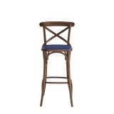 Coco Bar Stool in Natural with Sapphire Seat Pad