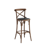 Coco Bar Stool in Natural with Black Seat Pad