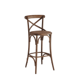 Coco Bar Stool in Natural with Cane Work Seat Pad