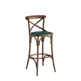Coco Bar Stool in Natural with Emerald Seat Pad