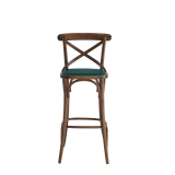 Coco Bar Stool in Natural with Emerald Seat Pad