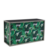 Unico DJ Booth - Stainless Steel Frame - Palm Leaf Print Panels