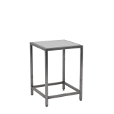 Unico Square Occasional Table - Stainless Steel Frame - White Top