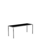 Unico Rectangular Dining Table - Steel Frame - Black Top