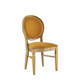 Chandelle Chair in Gold with Amber Velvet Seat Pad