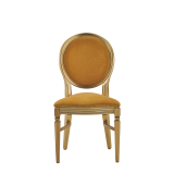 Chandelle Chair in Gold with Amber Velvet Seat Pad