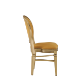 Chandelle Chair in Gold with Amber Velvet Seat Pad