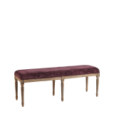 Paris Bench with Oak Frame Amethyst in Purple Velvet