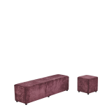 Rochelle Square Ottoman in Amethyst Purple Velvet