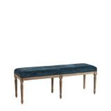 Paris Bench with Oak Frame Azzuro Blue Velvet