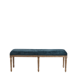 Paris Bench with Oak Frame Azzuro Blue Velvet