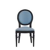 Chandelle Chair in Black with Baby Blue Seat Pad