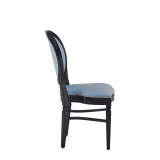 Chandelle Chair in Black with Baby Blue Seat Pad