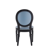 Chandelle Chair in Black with Baby Blue Seat Pad