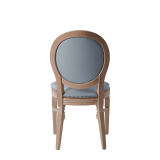 Chandelle Chair in Ivory with Baby Blue Seat Pad