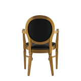 Chandelle Armchair in Gold with Black Seat Pad