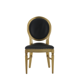 Chandelle Chair in Gold with Black Seat Pad