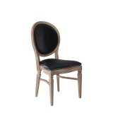 Chandelle Chair in Ivory with Black Seat Pad