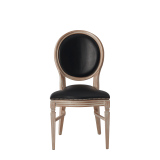 Chandelle Chair in Ivory with Black Seat Pad