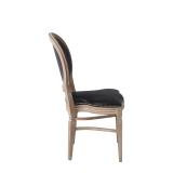 Chandelle Chair in Ivory with Black Seat Pad