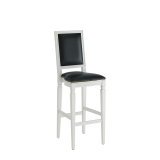 CKC Bar Stool in White with Black Seat Pad