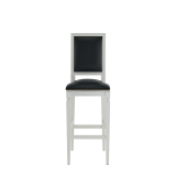 CKC Bar Stool in White with Black Seat Pad