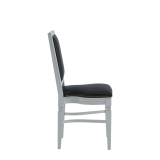 CKC Chair in White with Black Seat Pad