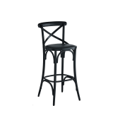 Coco Bar Stool in Black with Black Seat Pad