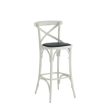 Coco Bar Stool in White with Black Seat Pad