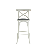 Coco Bar Stool in White with Black Seat Pad