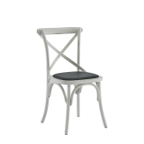 Coco Chair in White with Black Seat Pad