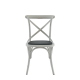 Coco Chair in White with Black Seat Pad