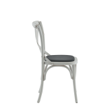 Coco Chair in White with Black Seat Pad