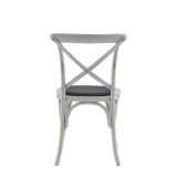 Coco Chair in White with Black Seat Pad
