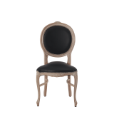 Louise Chair in Ivory with Black Seat Pad