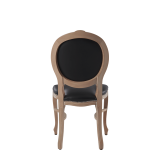 Louise Chair in Ivory with Black Seat Pad