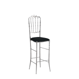 Napoleon Bar Stool in Chrome with Black Seat Pad