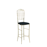 Napoleon Bar Stool in Gold with Black Seat Pad